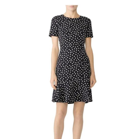 Slate & Willow Dresses & Skirts - Slate & Willow Black Polka Dot Dress Poly Spandex Women's Ruffle Bottom Size 6